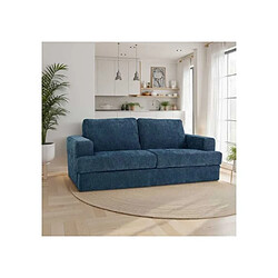 DUNLOPILLO IGOR Canapé convertible express 3 places tissu gaufré saphir matelas 15 cm