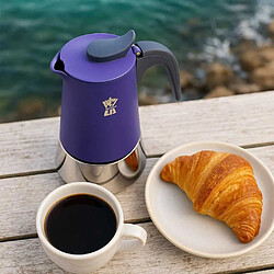 Piezzi STEELEXPRESS 4 tasses Cafetière italienne acier induction indigo