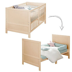 Lit bébé convertible - 70 x 140 cm - ROBA - EASY SLEEP - Bois naturel