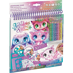 Nebulous Star Folie Animoulous Carnet de croquis créatif 30 pages pochoirs autocollants crayons