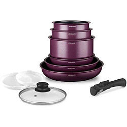 Arthur Martin AM2991 Batterie de cuisine 10 pièces induction prune
