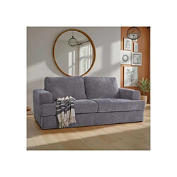 DUNLOPILLO IGOR Canapé convertible 3 places tissu gaufré gris souris 231x107x90 cm