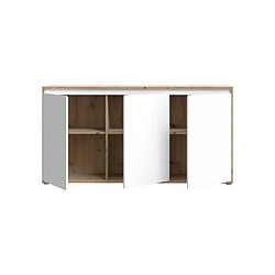 Acheter Anonymes SKELPESXPK231M9 Buffet 3 portes blanc mat et chêne 152,6x42x78,5 cm