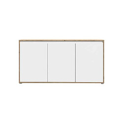 Avis Anonymes SKELPESXPK231M9 Buffet 3 portes blanc mat et chêne 152,6x42x78,5 cm