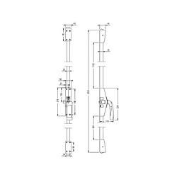 Jpm 8989D2-02-0A Fermeture d'urgence 2 points noire 2353 mm