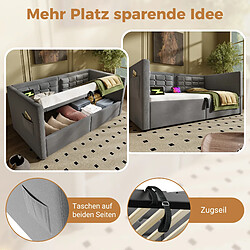 Avis Blossom Paris Lit canapé capitonné 90x190, rangement hydraulique, stations USB/Type-C, lit d'appoint, cadre lattes, gris velours