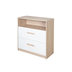 Acheter Roba Ensemble chambre Cabane lit 60x120 transformable + commode à langer chêne/blanc