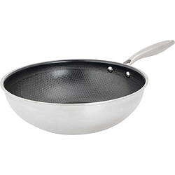 Cosy&Trendy HEXAPRO Wok Ø24 cm 3PLY Acier Inox Anti-adhésif Sans PFAS