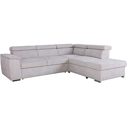 Nada DAYTONA Canapé d'angle convertible 5 places tissu beige 260 x 216 x 94 cm