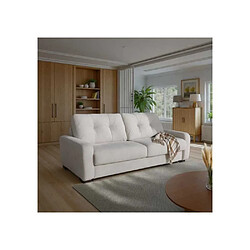 DUNLOPILLO SOA Canapé convertible 2/3 places tissu gaufré beige matelas 15 cm