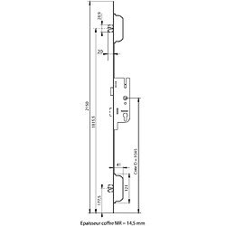 Avis Ferco EUROPA 40/70 MR2 Crémone à larder 2150 mm têtière 16 mm cote D 1045 mm
