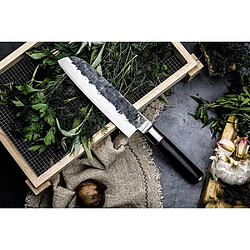 Forged Sebra Couteau Santoku 18 cm Acier japonais 440C Dalbergia