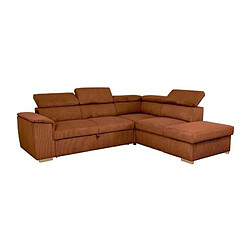 Nada DAYTONA Canapé d'angle convertible réversible 5 places tissu Lincoln terracotta 260 x 216 x 94 cm