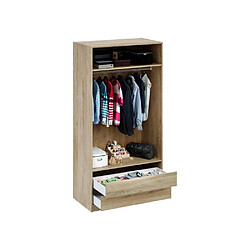 Kein Hersteller Dressing 100 x 57 x 200 cm chêne 2 tiroirs 2 étagères 1 tringle