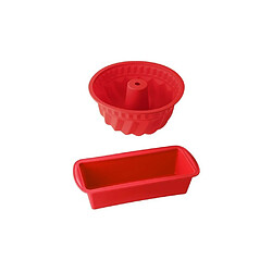 Dr. Oetker Flexxibel Love - Ensemble 2 moules silicone rouge kougelhopf 21,5 cm & cake 24 x 10 x 7,5 cm