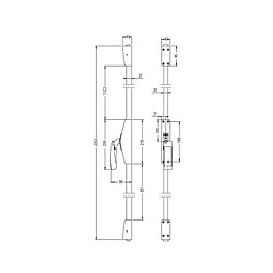 Jpm 8989D2-02-0A Fermeture d'urgence 2 points noire 2353 mm