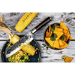 Forged Sebra Couteau Santoku 18 cm Acier japonais 440C Dalbergia