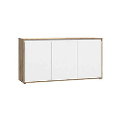 Anonymes SKELPESXPK231M9 Buffet 3 portes blanc mat et chêne 152,6x42x78,5 cm