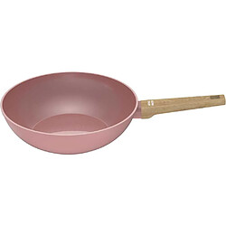 Arthur Martin AM4944 Wok Ø28 cm aluminium revêtement céramique rose