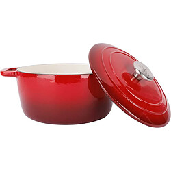 Cosy&Trendy FONTESTIC Cocotte 24 cm Fonte émaillée 4,6 L Rouge