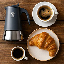 PEZZANI SALON STEELEXPRESS 2 tasses Cafetière italienne acier inox compatible induction bleu