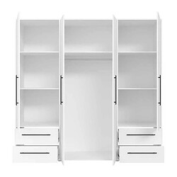 Acheter Mokinoo Armoire 4 portes avec tiroirs - Blanc mat