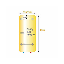 Atlantic 153111 Chauffe-eau mural vertical 150 L ZENEO VM résistance stéatite ACI