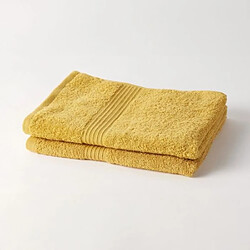 TODAY Essential - Lot de 2 serviettes de bain 50x90 cm 100% coton couleur ocre