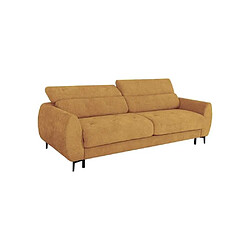 DUNLOPILLO SAFIAA23023972 Canapé convertible 2/3 places ocre tissu gaufré matelas 15 cm