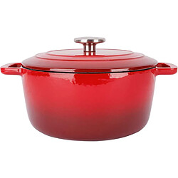 Cosy&Trendy FONTESTIC Cocotte 24 cm Fonte émaillée 4,6 L Rouge