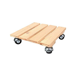 Moulin Basics 8322 Roule-plante carré 30 x 30 cm bois brut 4 roulettes