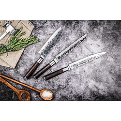 Forged Sebra Couteau à pain 20,5 cm Lame 440C Dalbergia