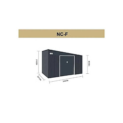 Acheter Astro EMCNCF Abri de jardin métal 11,01 m² 343x321x162-210 cm 2 portes coulissantes gris anthracite