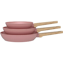Arthur Martin AM5388 Set de 3 poêles 20/24/28 cm céramique rose