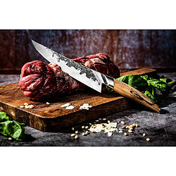 Forged Katai 20,5 cm Couteau de chef Acier VG10 Manche bois de ronce