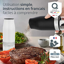 Ade MILL Lot de 2 moulins électriques 18,3 cm Noir & Blanc