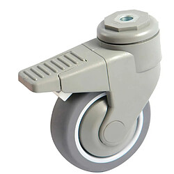 Avl Roulette pivotante 125–130 mm à œil avec frein caoutchouc gris