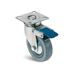 Guitel 66827 Roulette pivotante à platine caoutchouc gris Novoplex PLA867337