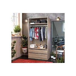 Kein Hersteller Dressing 100 x 57 x 200 cm chêne 2 tiroirs 2 étagères 1 tringle