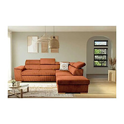 Nada DAYTONA Canapé d'angle convertible réversible 5 places tissu Lincoln terracotta 260 x 216 x 94 cm