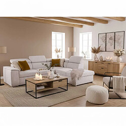 Nada DAYTONA Canapé d'angle convertible 5 places tissu beige 260 x 216 x 94 cm