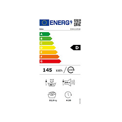 Sèche-linge pompe à chaleur 60cm 11kg blanc - D3H111291W - B300 - BEKO