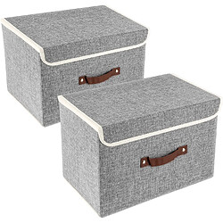 Vendos85 Boîtes de rangement pliables x2 - Gris