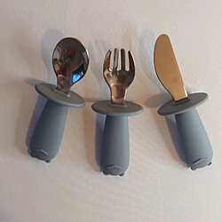 Babireva Set de 3 couverts en inox enfant avec colerette de protection