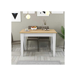 Acheter Anonymes Table de cuisine avec rangement - Blanc et chêne