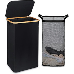 Vendos85 panier à linge pliable - Noir