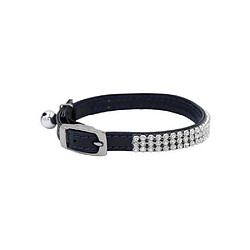 AIMO 902076 Collier chat ajustable 18-28 cm nylon strass noir