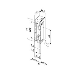 Effeff Gâche électrique encastrée - Chromé nickel