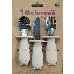 Babireva Set de 3 couverts en inox enfant avec colerette de protection