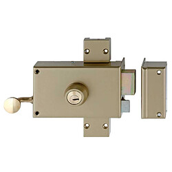 Heracles MX4503 Serrure en applique 3 points 45 mm or horizontale tirage droite